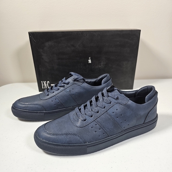 INC International Concepts Mens Zuri Low Top Sneaker Faux Suede Blue Size 9M NEW - Picture 9 of 16
